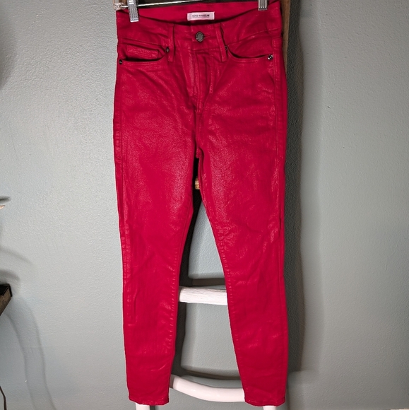 Good American Denim - Good American Good Waist shiny red skinny 0/25